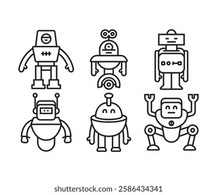 robot icons set vector illustration