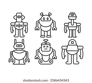 robot icons set vector illustration