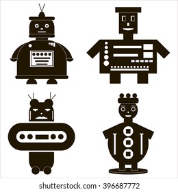 Robot icons set. Vector illustration