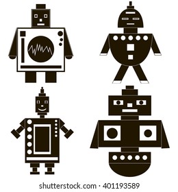 Robot icons set. Vector illustration
