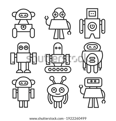robot icons set vector illustration