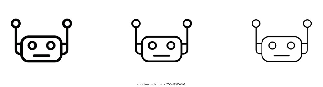 Robot icons in tree different stroke sizes