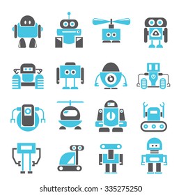 robot icons, vector