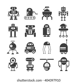 robot icons, vector set