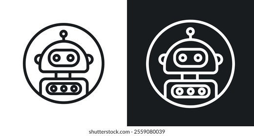 Robot icons. vector set in black colors