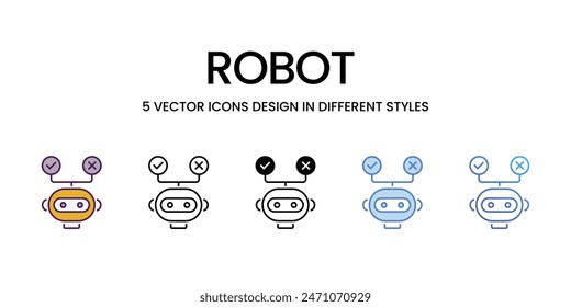 Iconos de robot conjunto de Vectores ilustración de stock.
