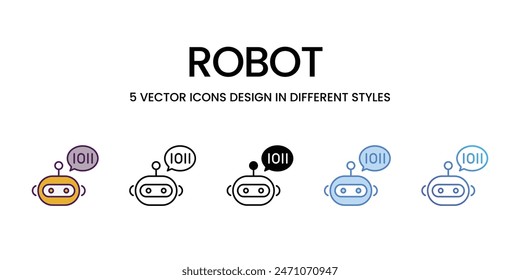 Iconos de robot conjunto de Vectores ilustración de stock.
