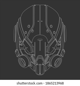ilustración robot en forma de líneas para imprimir camisas de hombres, etc.