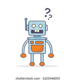 robot illustration. funny and cute. future robot. premium vector