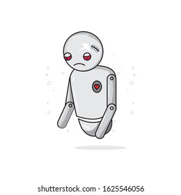 robot illustration. funny and cute. future robot. premium vector