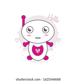 robot illustration. funny and cute. future robot. premium vector