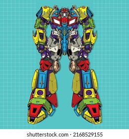 prefecto de ilustración de robot para vector premium de diseño