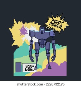 robot illustration vector drawing graphic design boy girl fashion trend children kids art nature colorful style 