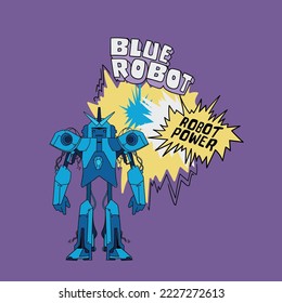 robot illustration vector graphic design cartoon retro style comic children kid t-shirt print trend boy girl baby