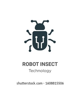 Robot insect glyph icon vector on white background. Flat vector robot insect icon symbol sign from modern technology collection for mobile concept and web apps design.