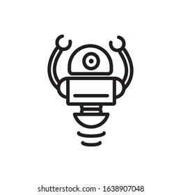robot intelligence technology character artificial machine vector illustration linear design