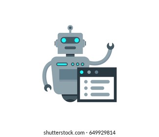 Robot Internet Icon Logo Design Element