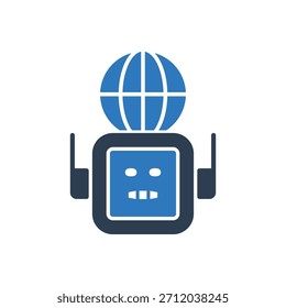 Símbolo de signo de icono de Internet de robot