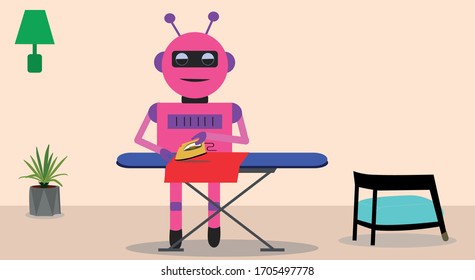 robot planchar ropa vectorial servicio de limpieza artificial inteligencia artificial ayudar a bot