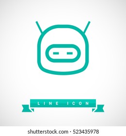 robot isolated minimal icon. happy robot graph line vector icon for websites and mobile minimalistic flat design. 