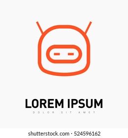 robot isolated minimal icon. happy robot graph line vector icon for websites and mobile minimalistic flat design. 