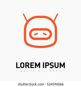 robot isolated minimal icon. sad robot graph line vector icon for websites and mobile minimalistic flat design. 