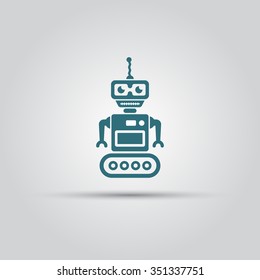 Robot isolated vector silhouette black icon
