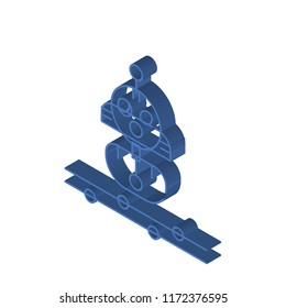 Robot isometric left top view 3D icon