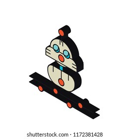 Robot isometric left top view 3D icon