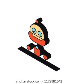 Robot isometric left top view 3D icon