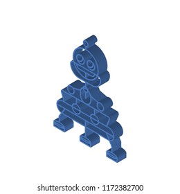 Robot isometric left top view 3D icon