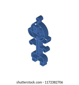 Robot isometric left top view 3D icon