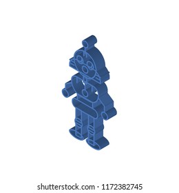 Robot isometric left top view 3D icon