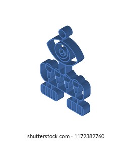 Robot isometric left top view 3D icon