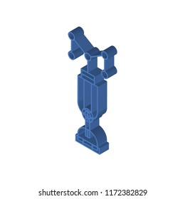 Robot isometric left top view 3D icon