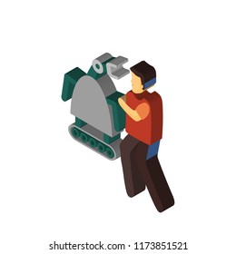 Robot isometric left top view 3D icon