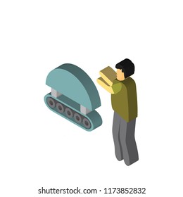 Robot isometric left top view 3D icon