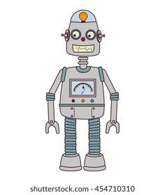 Robot kid toy ,colorful isolated flat icon