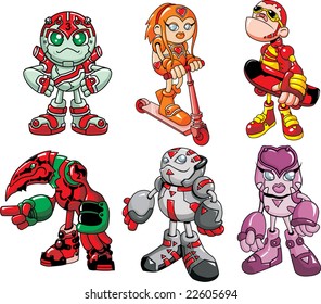 Robot kids character set