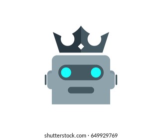 Robot King Icon Logo Design Element
