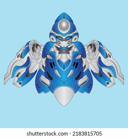 Robot caballero Guerrero americano en segundo plano, Perfecto para el diseño de camisetas, pegatinas, afiches, mercadería y logo del deporte electrónico