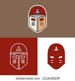 Robot knight vector doodle art