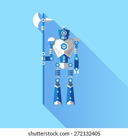 The robot knights. Elements for illustration and design.