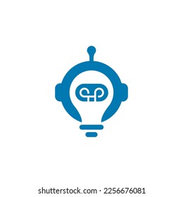 robot lamp illustration vector logo