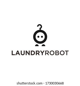 robot laundry logo. vector robot