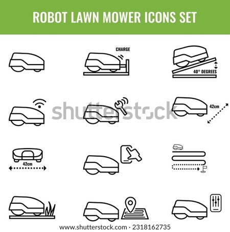 Robot Lawn Mower Icon Set