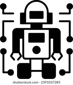 Robot Learning from Demonstration concept, Apprenticeship Learning vector icon design, predictive modeling or adaptive control symbol, artificial intelligence sign, neural circuit stock illustration
