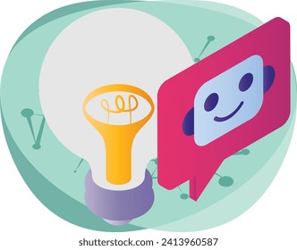Robot Learning isometric Concept, adaptive control Vector Icon Design, Big data Symbol, Business intelligence Sign,Web hosting and Data Center Stock Illustration