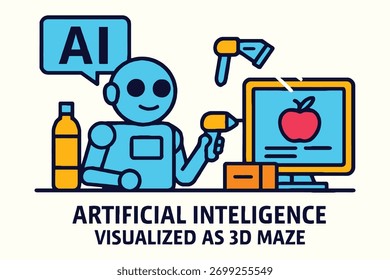 Robot learning to solve a 3d maze with artificial intelligence and computer