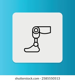 Robot leg icon.  Editable stroke. Vector illustration.	
